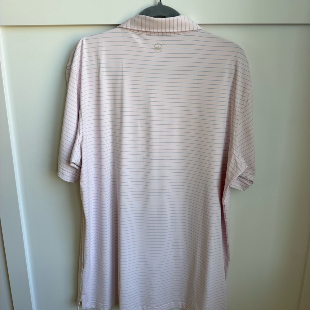 Peter Millar Men's Light Pink Striped Polo Shirt - Excellent Condition - Picture 4 of 7